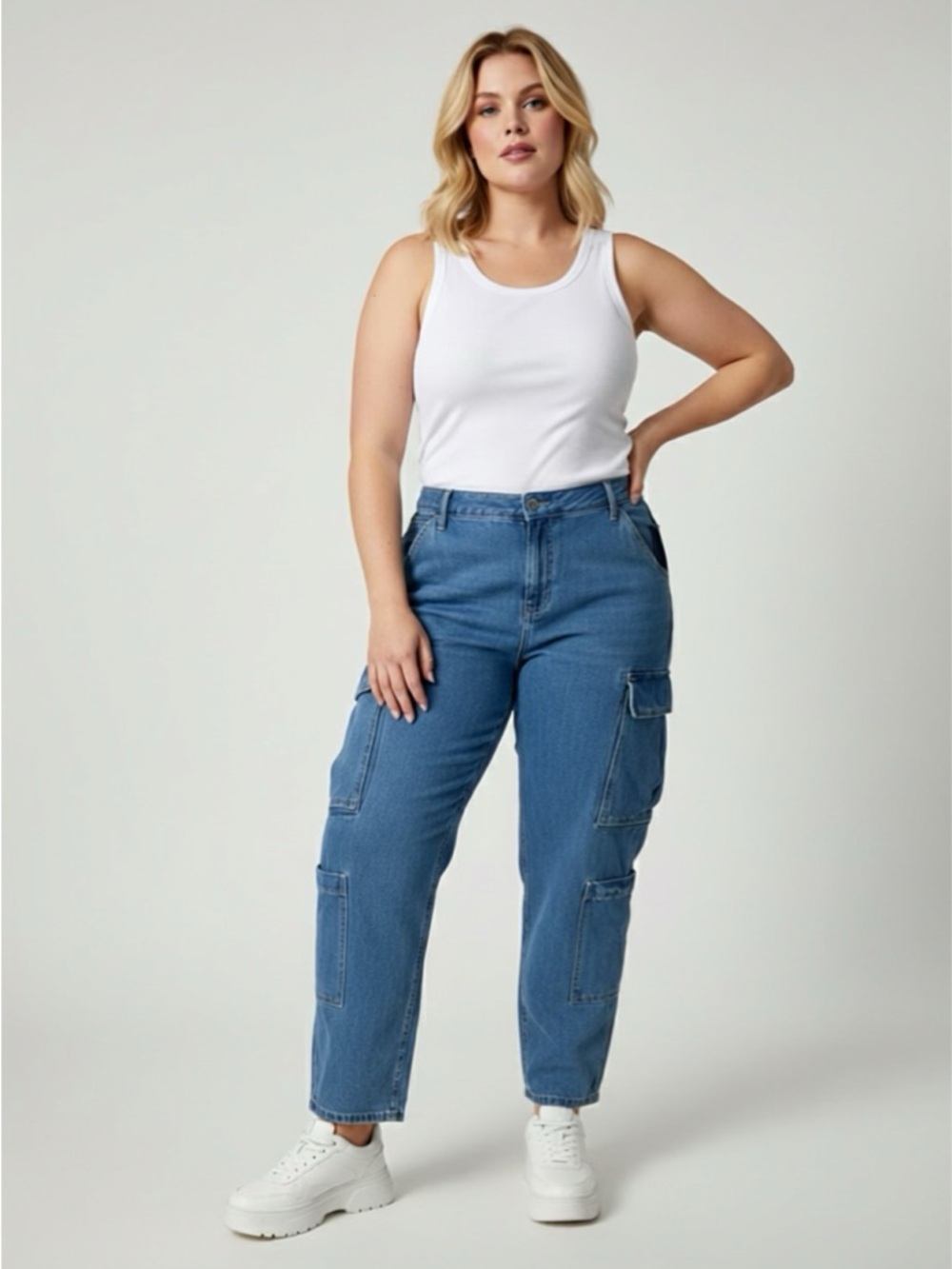 Old Navy Women’s Mid Rise Baggy Wide Leg Jeans Relaxed Blue Denim Casual
